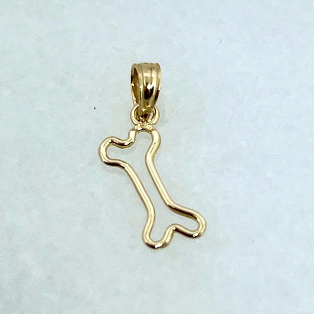 10K Yellow Gold Small Dog Bone Pendant 🐶 🐾